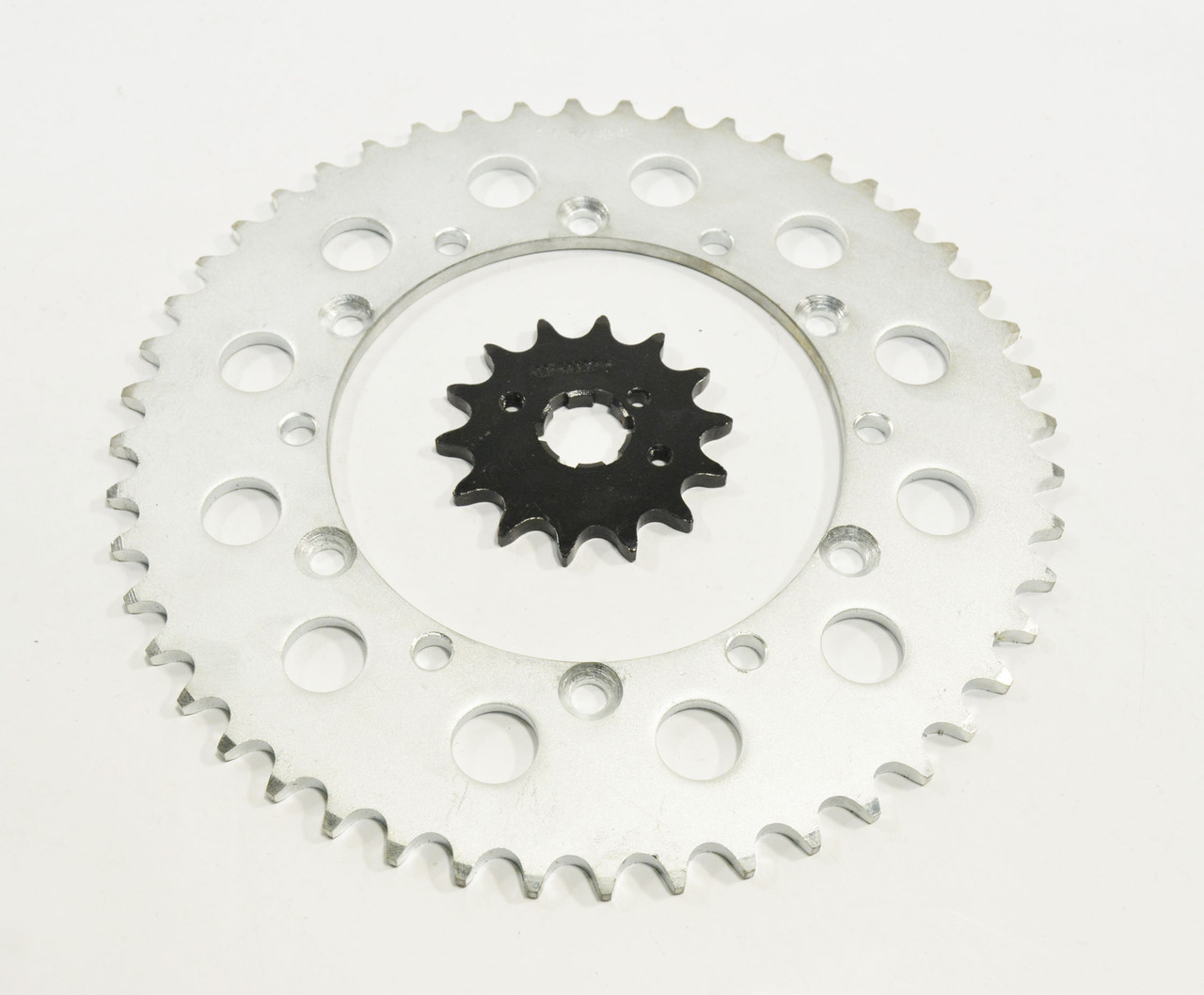 1990-1998 Kawasaki KX250 250 14 Tooth Front and 48 Tooth Rear Silver Sprocket