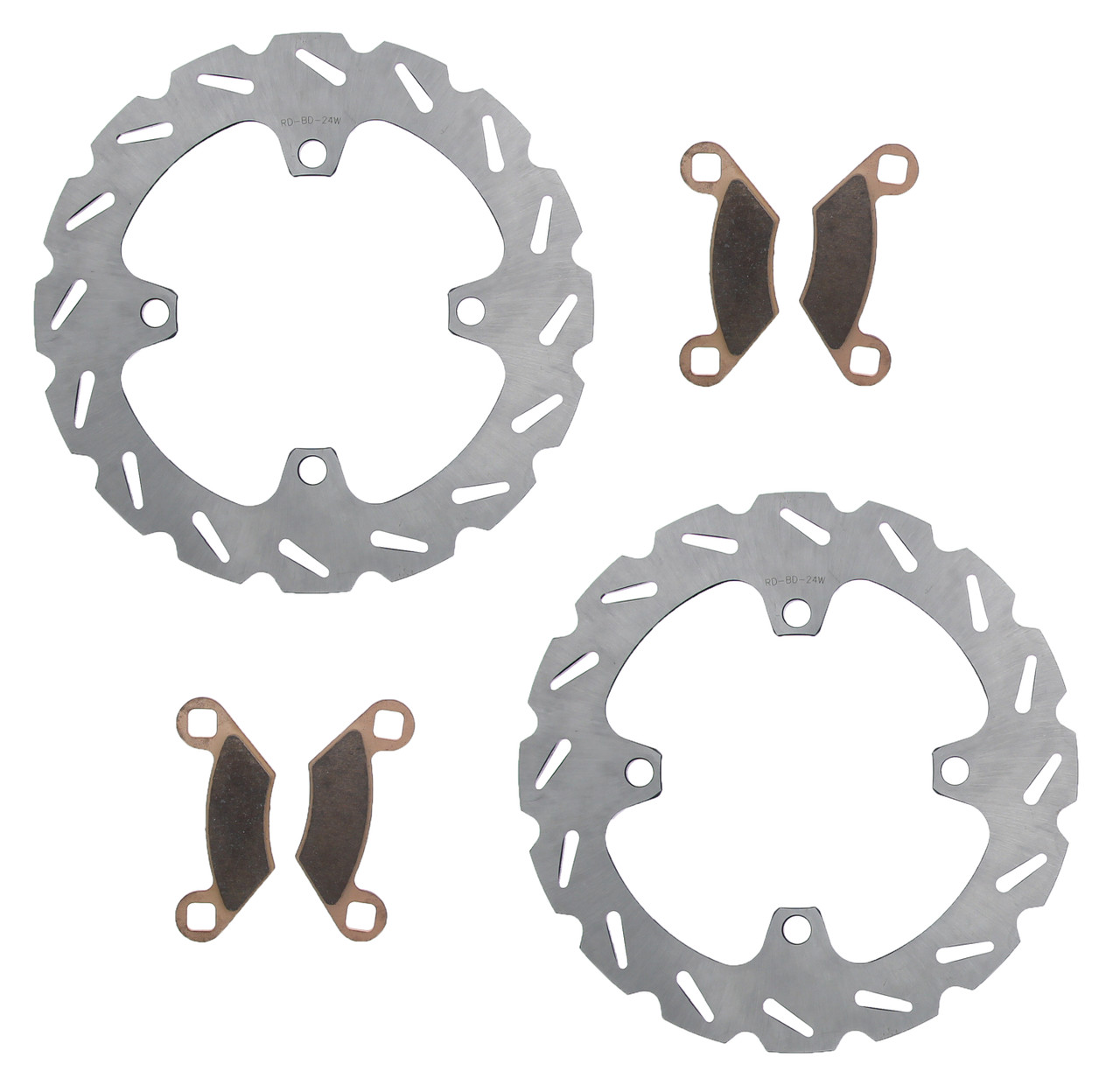 Rear RipTide Brake Rotors & Brake Pads fits 2006 - 2009 Polaris Sportsman X2 500