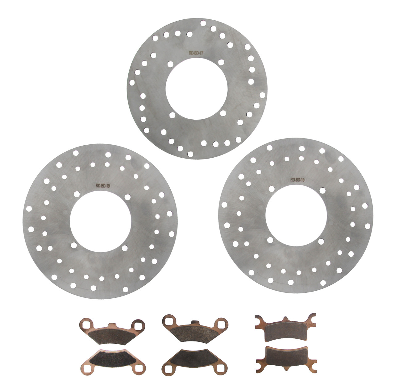Front and Rear Brake Rotors and Brake Pads fits 2003 Polaris Magnum 500 4x4 HDS