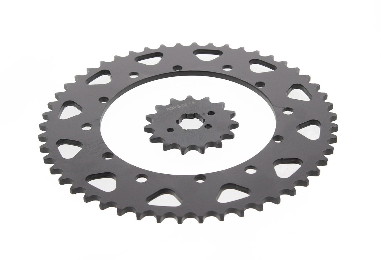 1991 - 1996 Yamaha WR250 15 Tooth Front & 50 Tooth Rear Sprocket Hardened Steel