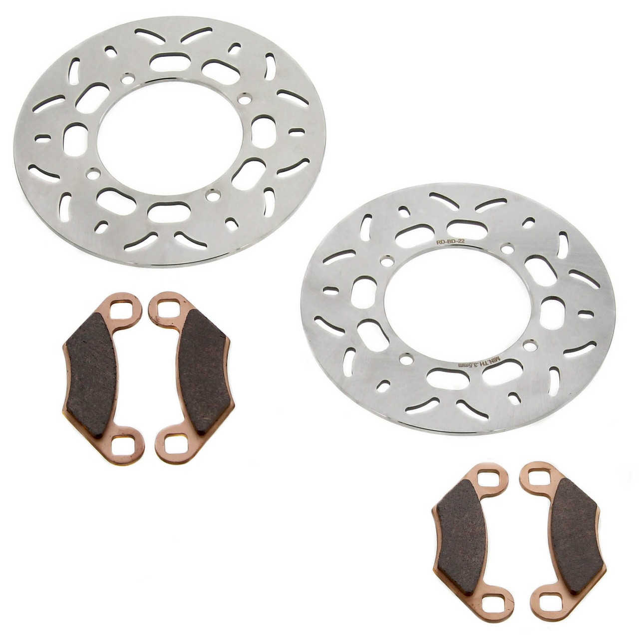 2009-2011 Polaris Hawkeye 300 2x4 Front Brake Rotors Discs and Brake Pads