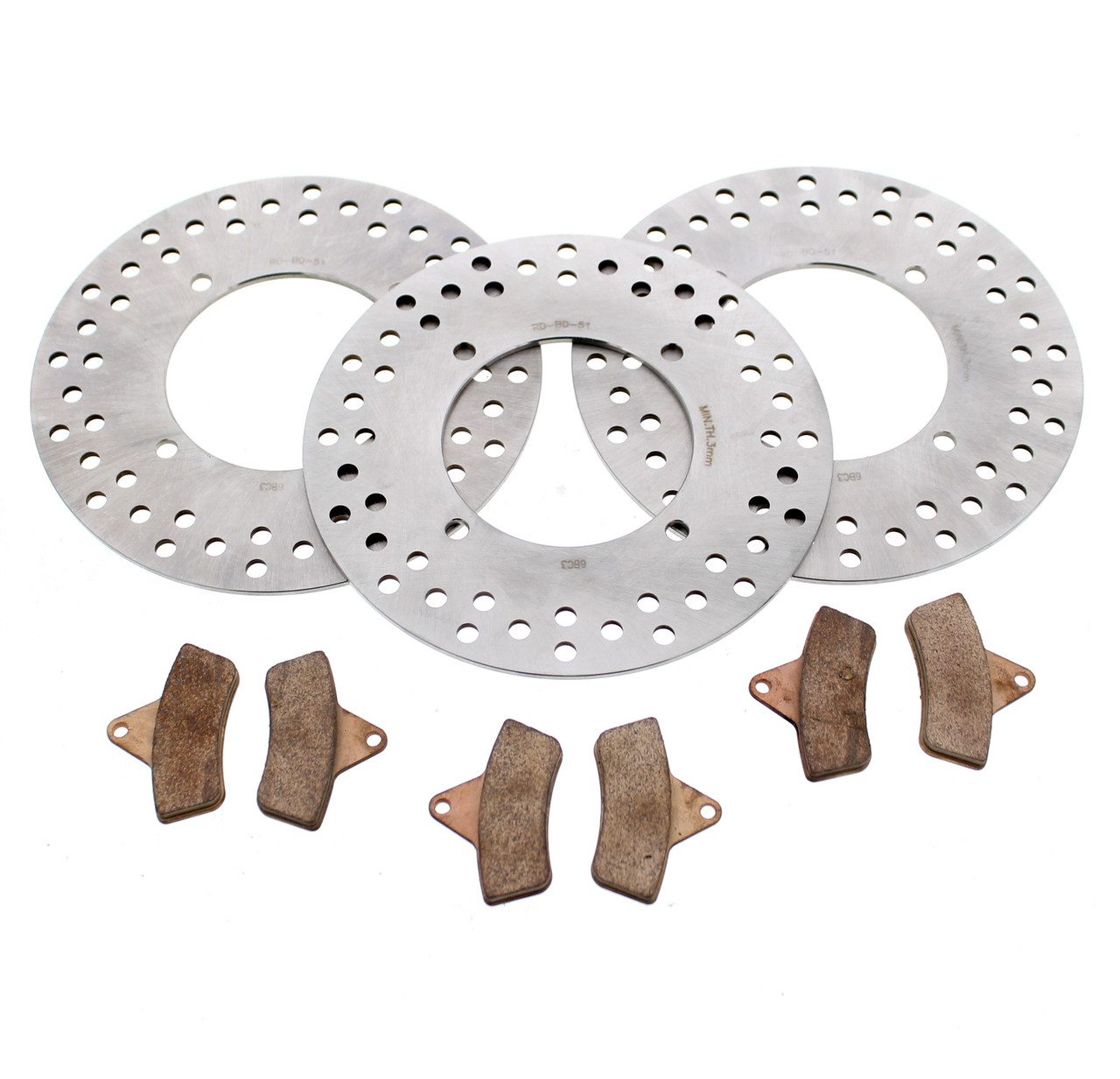 1999-2003 Arctic Cat 300 2x4 Front & Rear Brake Rotors & Severe Duty Brake Pads