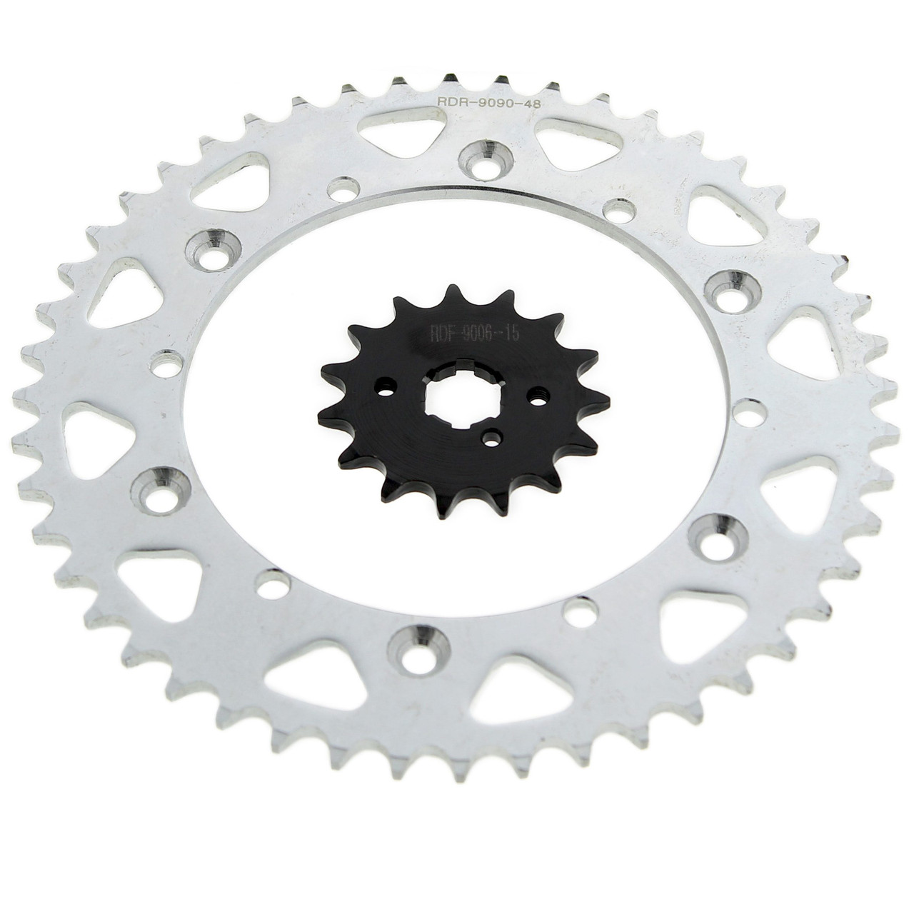 1987 - 1998 Yamaha YZ250 15 Tooth Front & 48 Tooth Rear Sprocket Hardened Steel