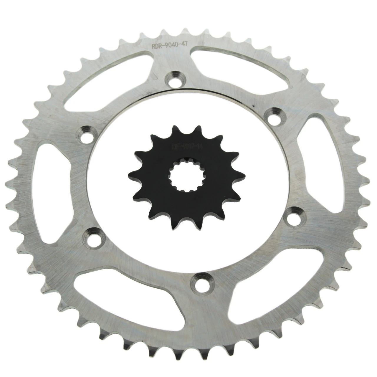 1999-2008 Kawasaki KX250 250 14 Tooth Front and 47 Tooth Rear Silver Sprocket