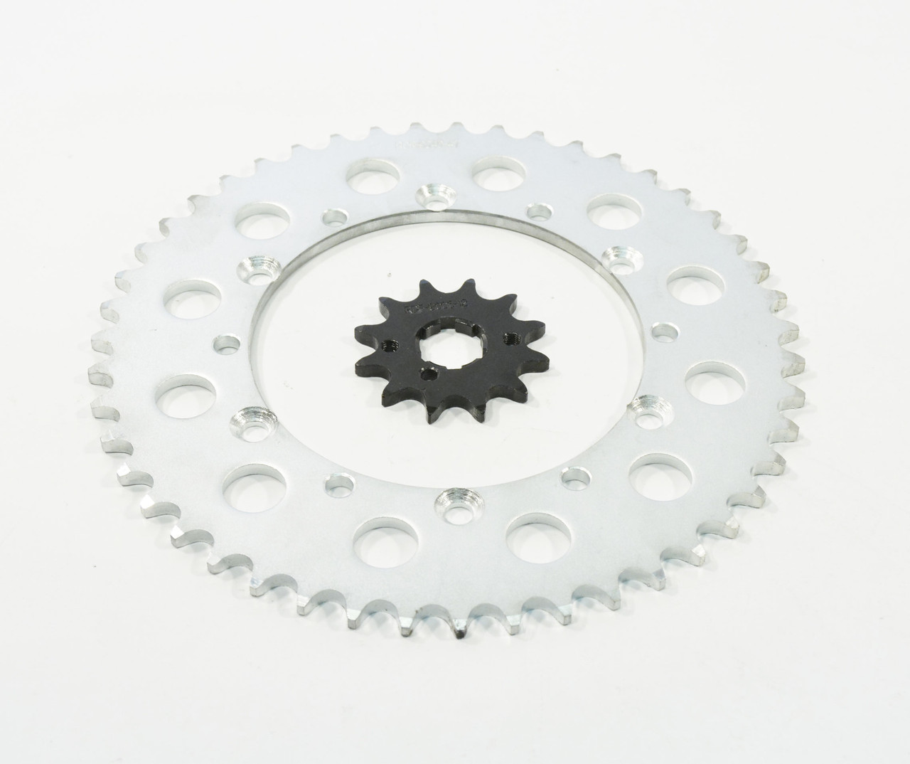 Kawasaki 1991-1994 KDX250 250 12 Tooth Front and 47 Tooth Rear Silver Sprocket