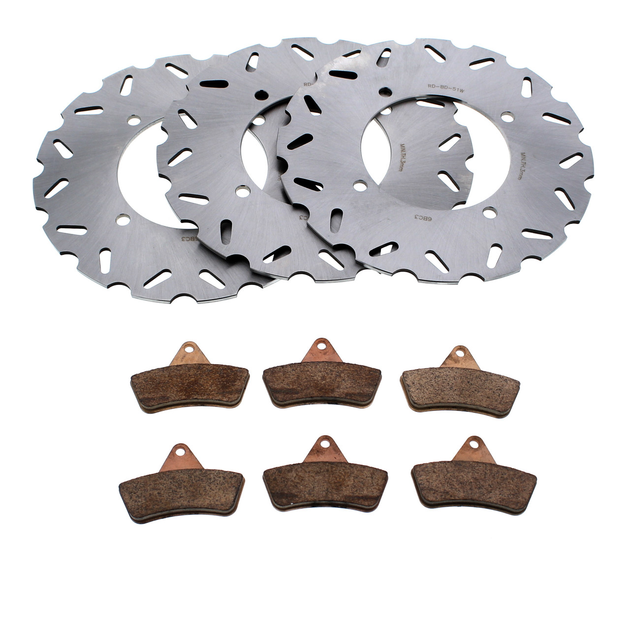2001-2004 Arctic Cat 250 4x4 Front & Rear RipTide Brake Rotors & Brake Pads