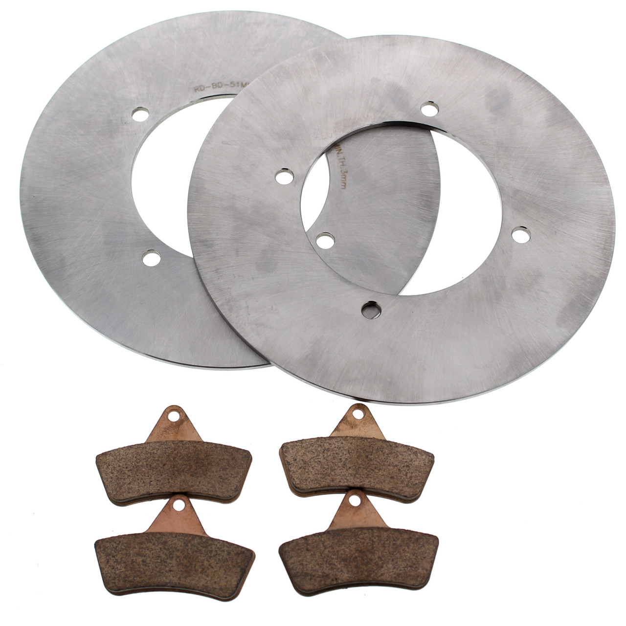 Front MudRat Brake Rotors and Brake Pads fits 1999 - 2004 Arctic Cat 300 4X4