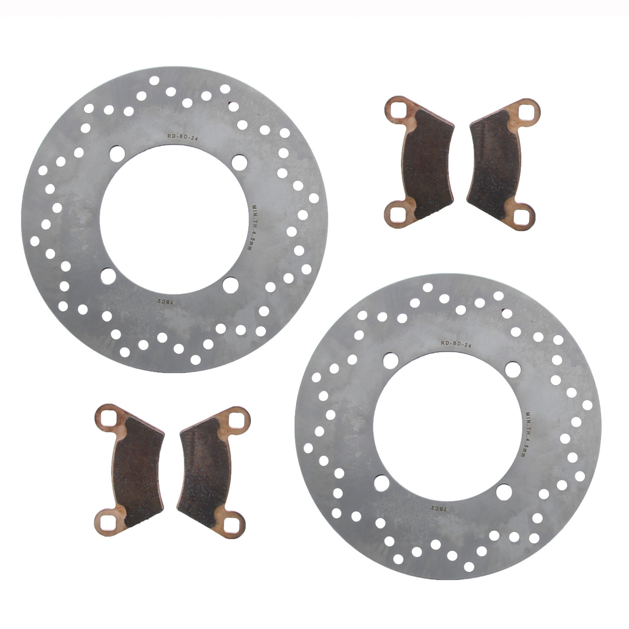 Brake Rotors & MudRat Brake Pads for Polaris Ranger 400 2010 2011 2012 2013 Rear