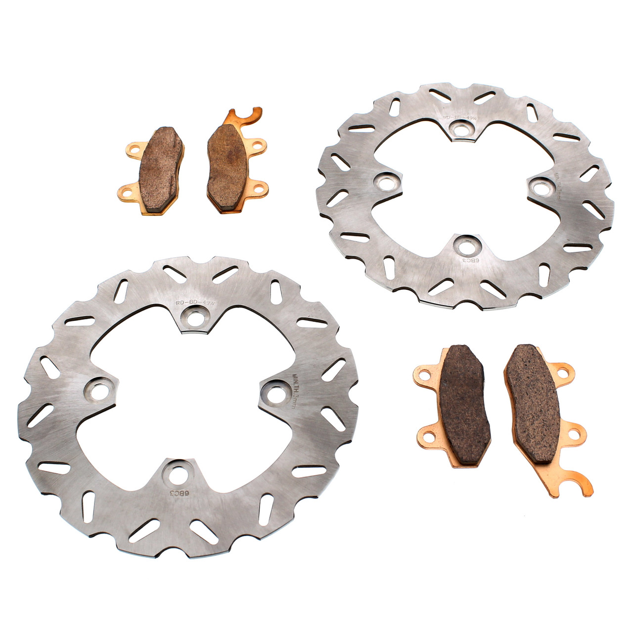 Brake Rotors & Pads fit Kawasaki Brute Force 750 4x4i 2015-2021 Front RipTide