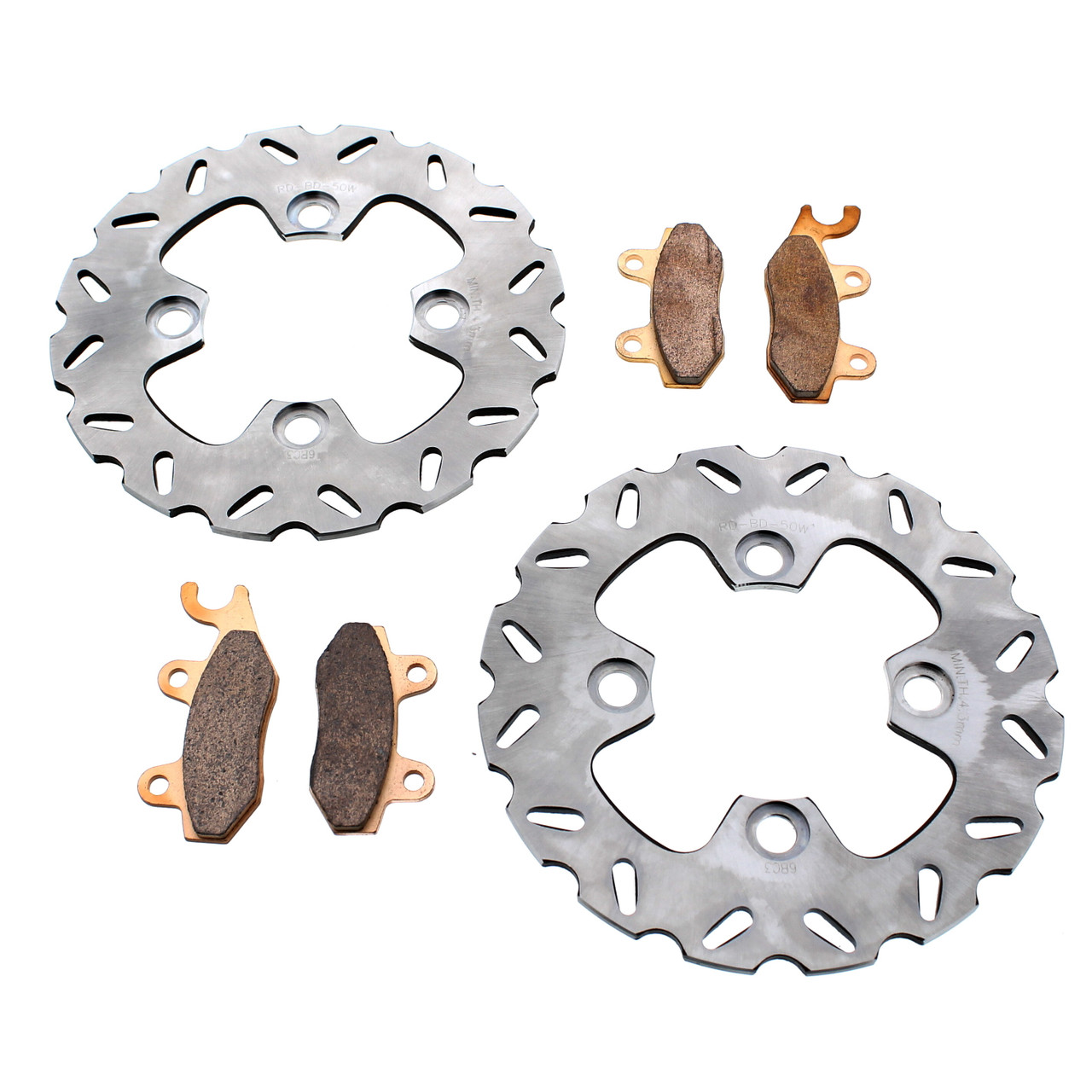 Brake Rotors & Brake Pads fit Kawasaki Teryx4 800 KRT800 2014-2025 RipTide Front