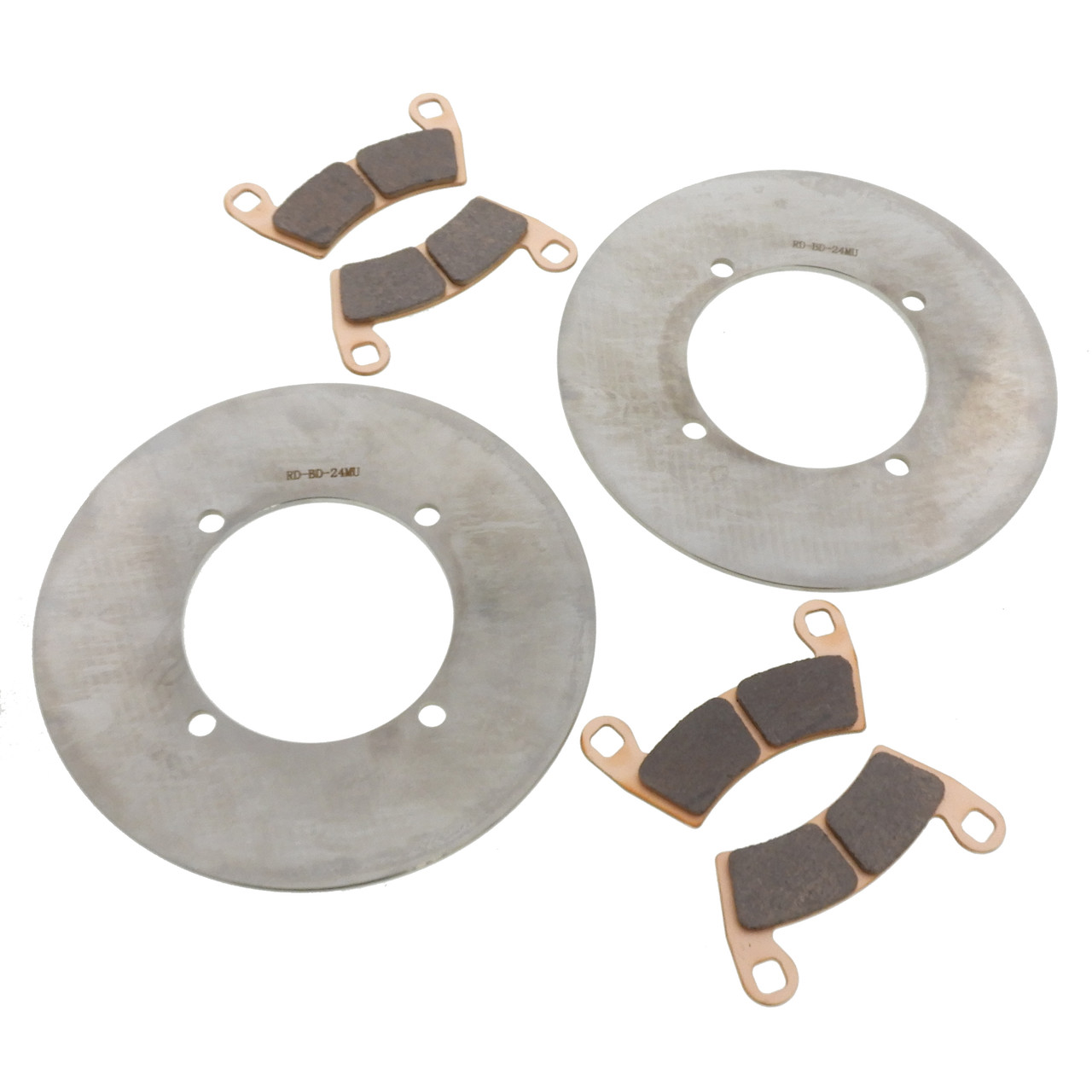 Rear MudRat Brake Rotors and Brake Pads fits 2013 2014 Polaris Ranger 800 Crew