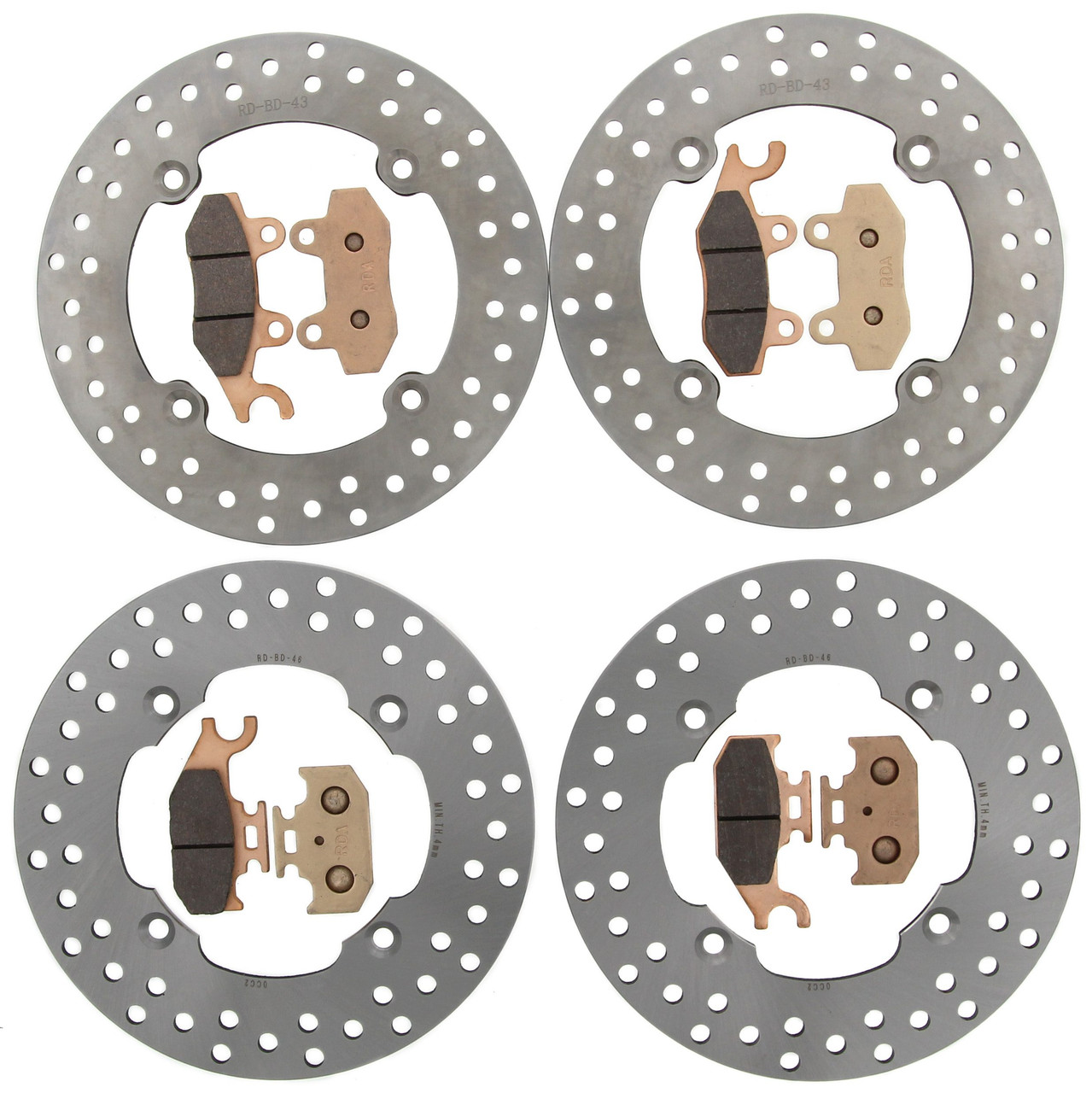2014-2017 Can-Am Maverick X XC 1000 1000R Front & Rear Brake Rotors & Brake Pads