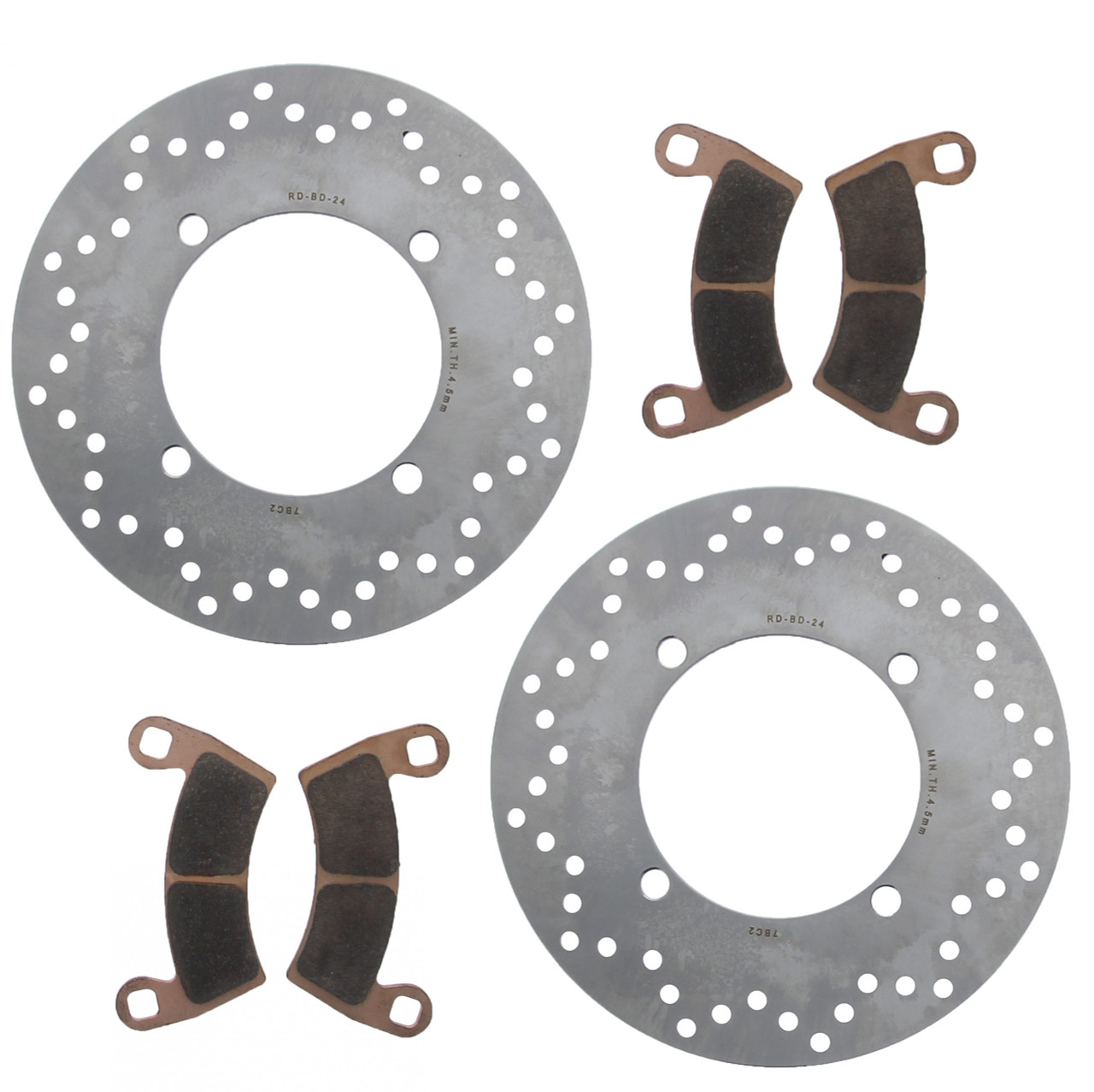 Brake Rotors and Brake Pads for Polaris Ranger Crew 900 2014 2015 Rear Brakes