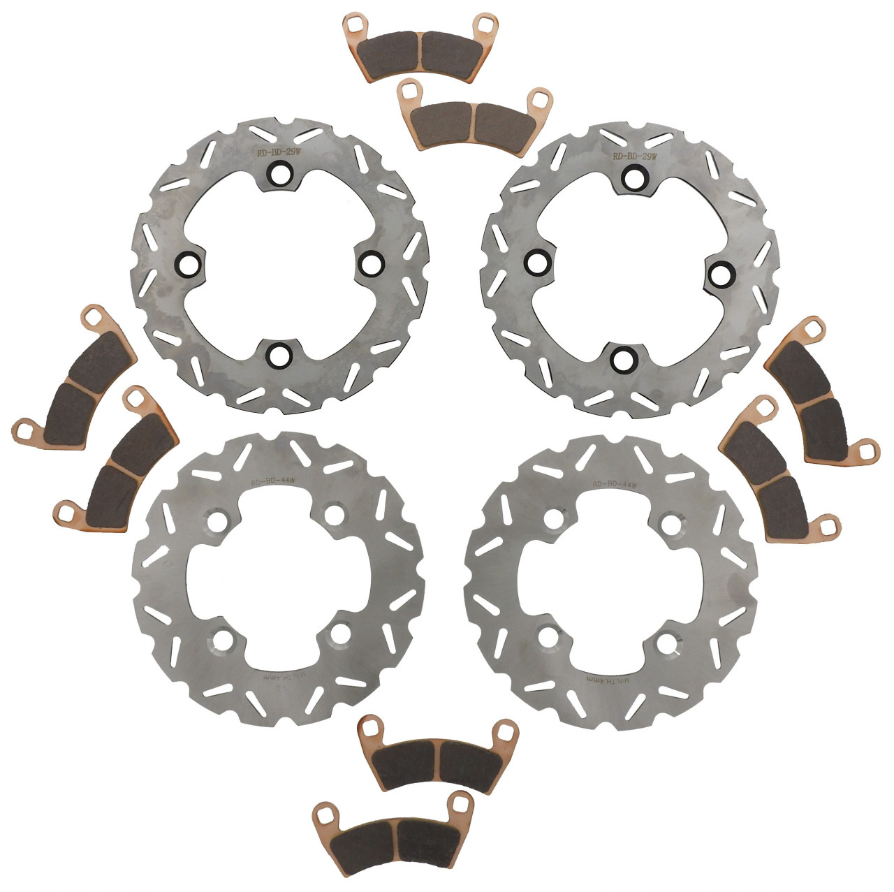 2012 2013 Polaris RZR XP 4 900 Front and Rear RipTide Rotors and Brake Pads