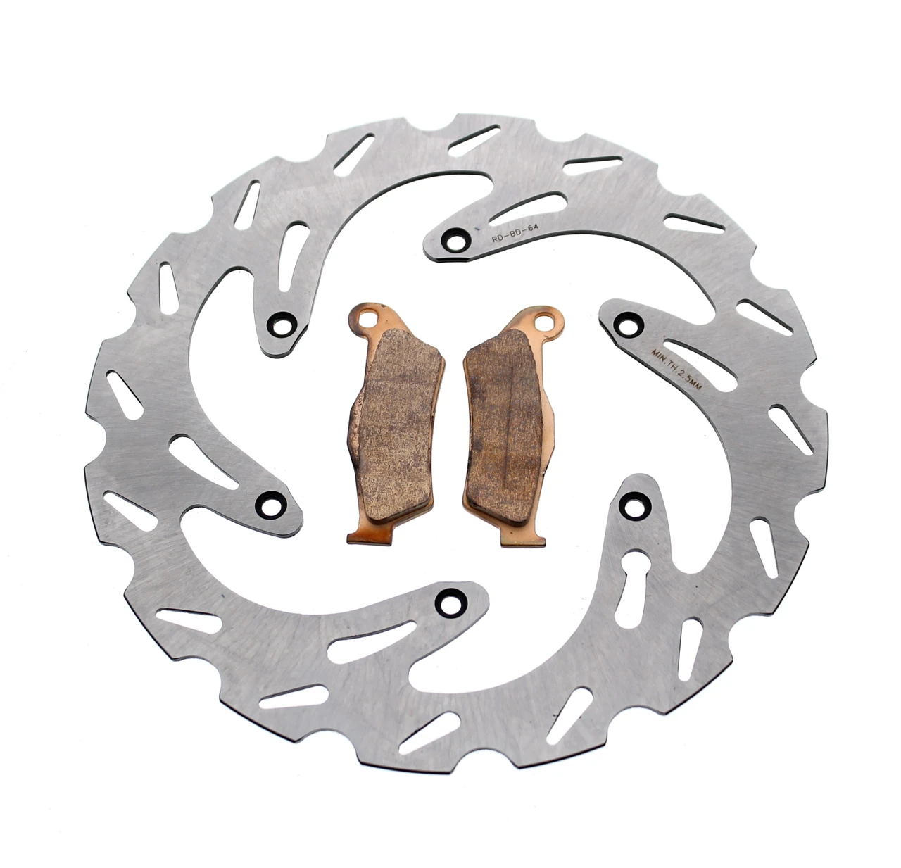Front RipTide Brake Rotor Disc and Brake Pads fits 2004 - 2010 KTM 250 EXC