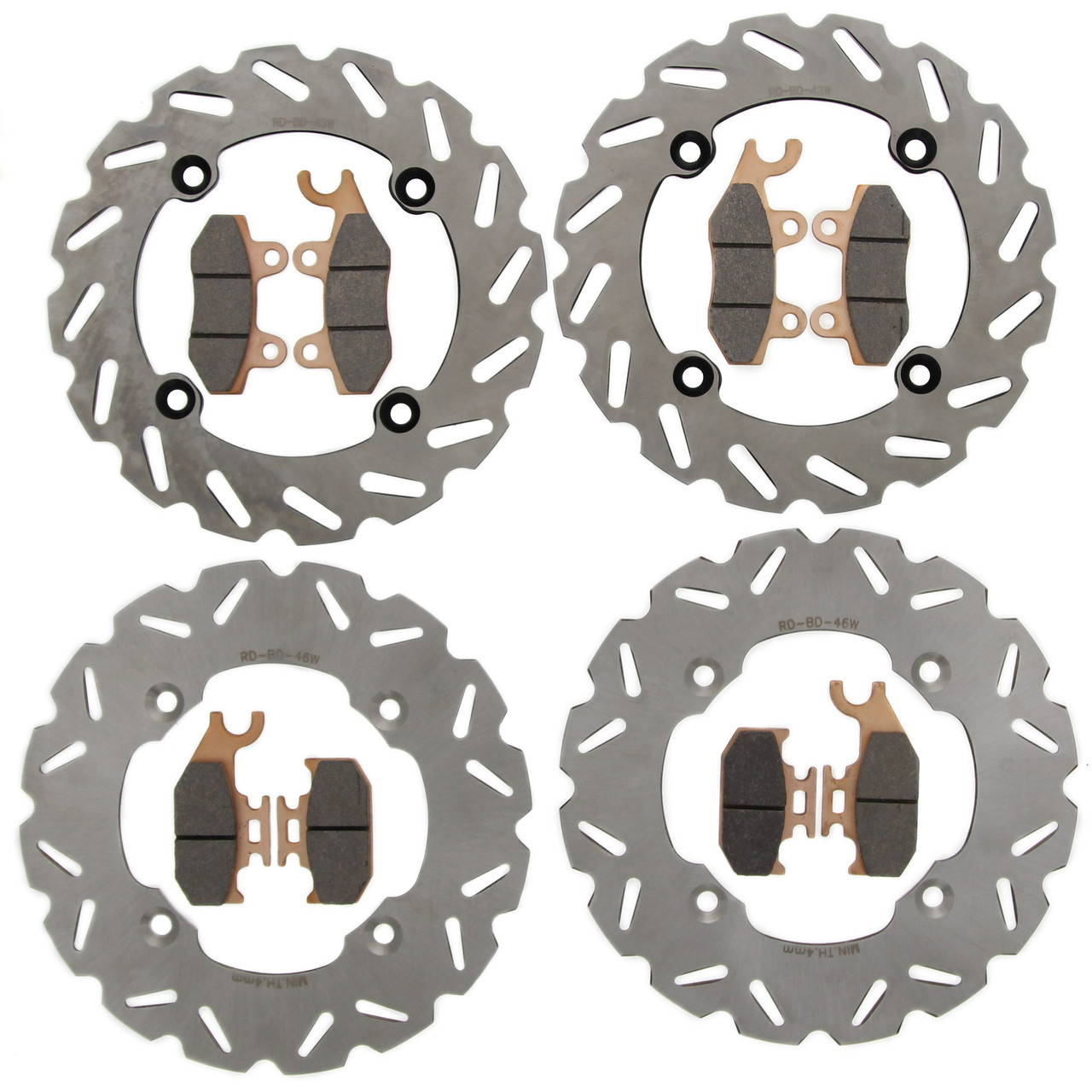 Front & Rear RipTide Brake Rotors & Brake Pads 2014-17 Can-Am Maverick XXC 1000R