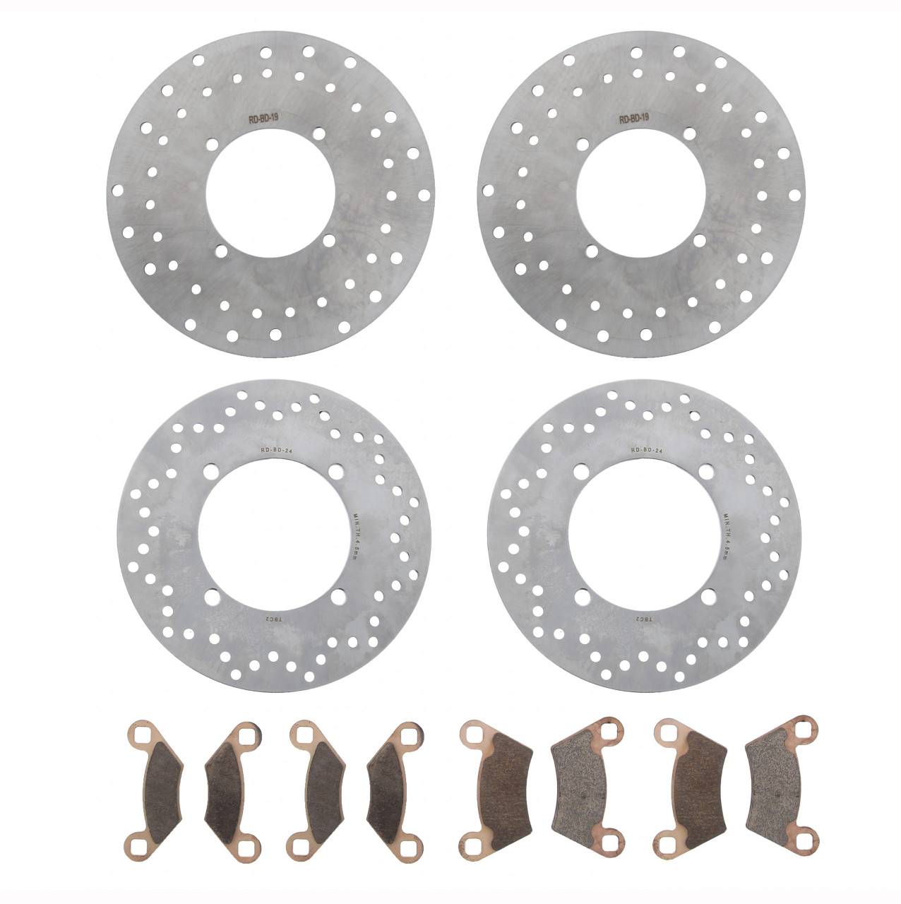 2010-2013 Polaris Sportsman 500 Touring HO Front and Rear Brake Rotors and Pads