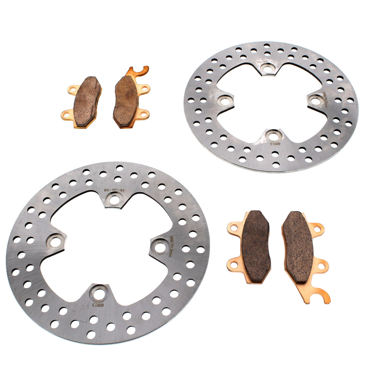 Brake Rotors and Pads fit Kawasaki Brute Force 750 KVF750 4x4i 2015 - 2022 Front