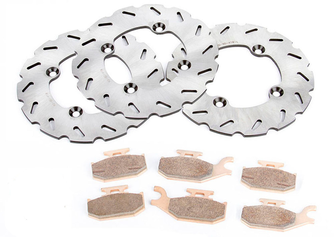 2009-2011 Can-Am Renegade 800R Front & Rear RipTide Brake Rotors & Brake Pads