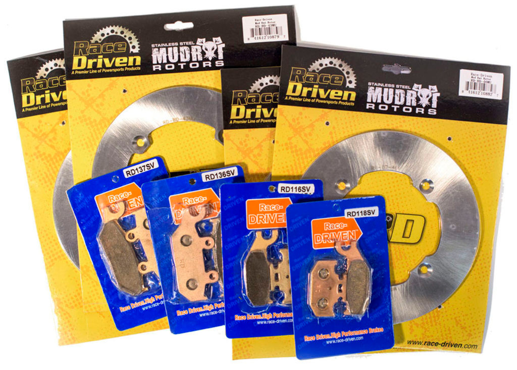 Front Rear MudRat Brake Discs Brake Pads 14-15 Can-Am Maverick Max XRS DPS 1000R