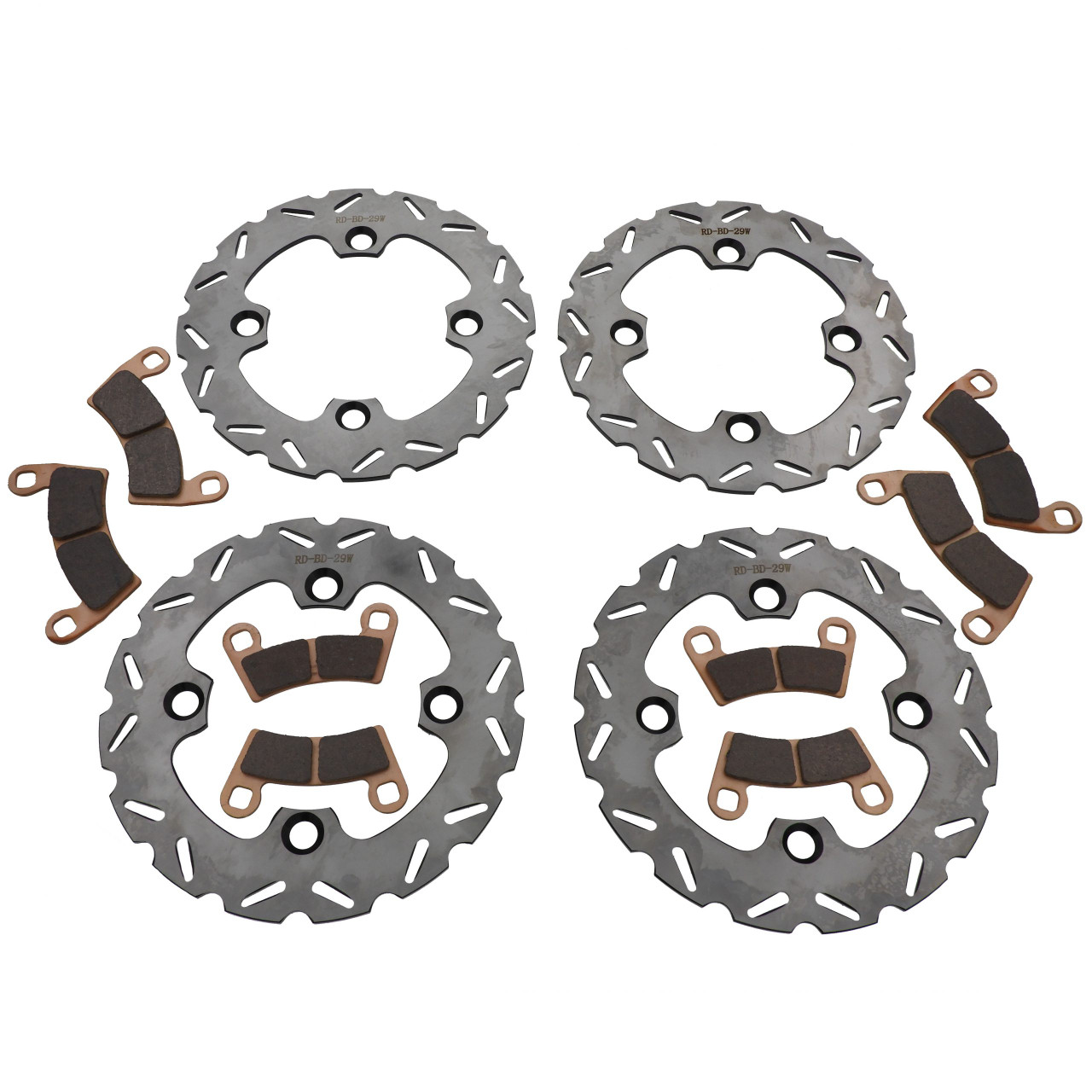 Front & Rear RipTide Rotors & MudRat Brake Pads 2016 Polaris General 1000 EPS