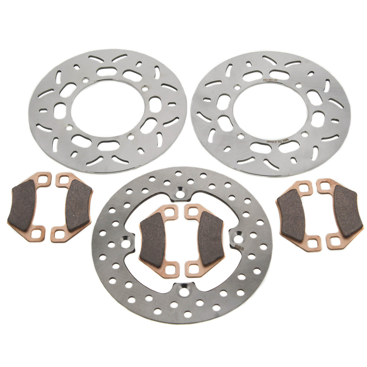 Front & Rear Brake Rotors Discs & Brake Pads fits 2006 Polaris Hawkeye 300 2x4