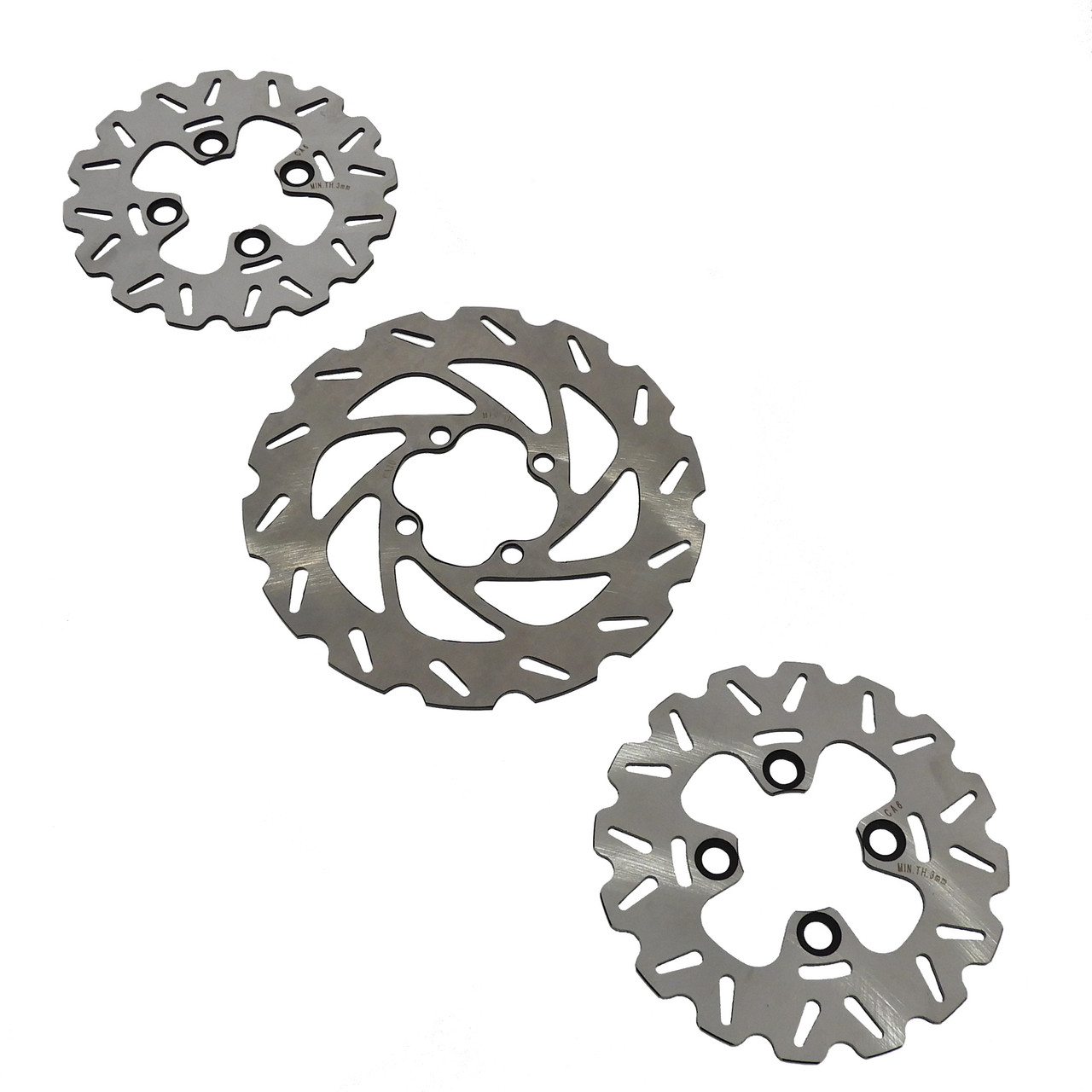 Brake Rotors for Yamaha Raptor YFM250 2008-2013 Front & Rear RipTide Discs x3