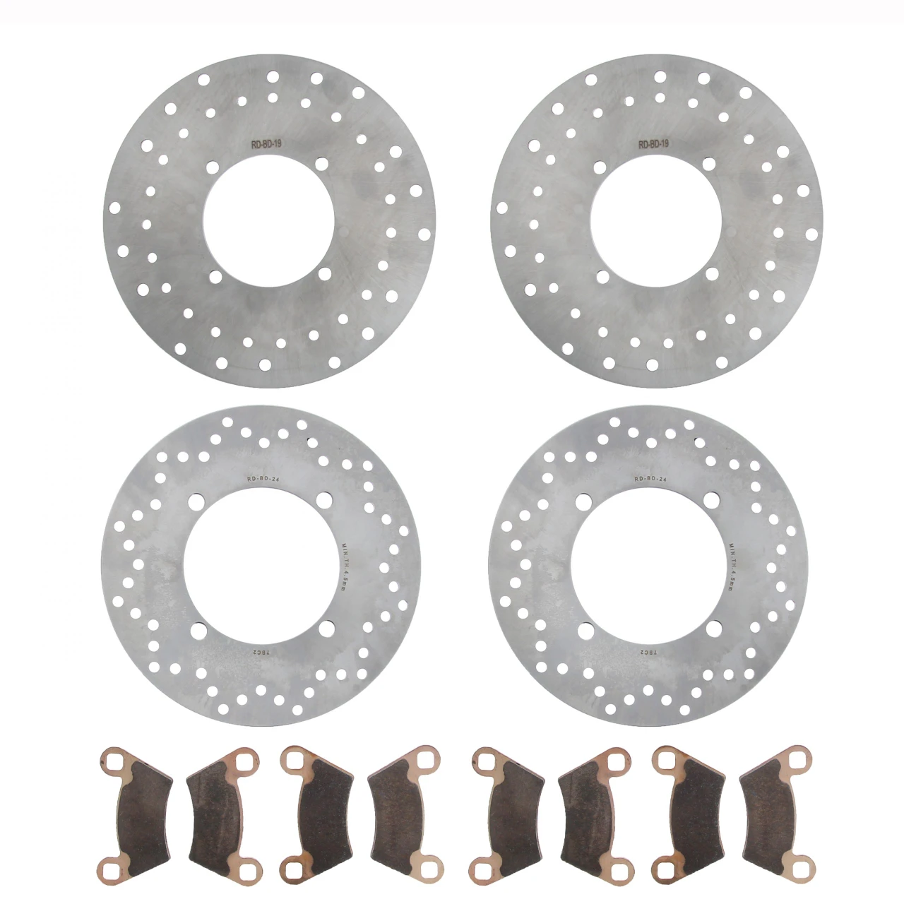 Brake Rotors and Brake Pads for Polaris Ranger TM 2006 Front and Rear Brakes
