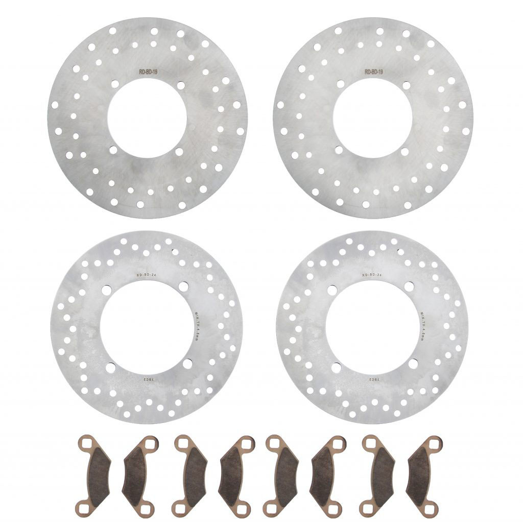 Brake Rotors & Brake Pads for Polaris Sportsman 800 6x6 EFI 2009 Front & Rear