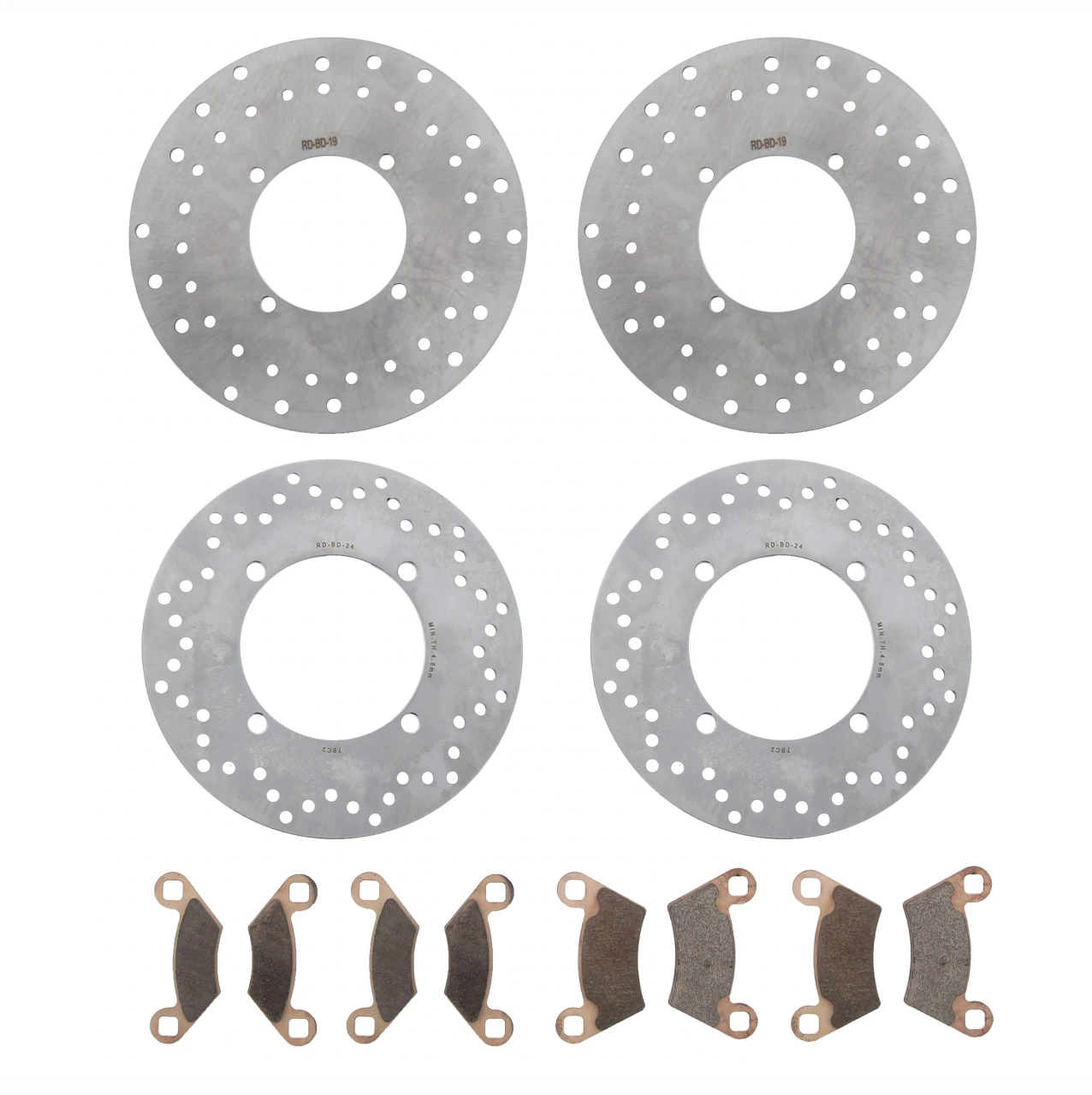 2017 Polaris Ace 570 Front and Rear Brake Rotors Discs and MudRat Brake Pads