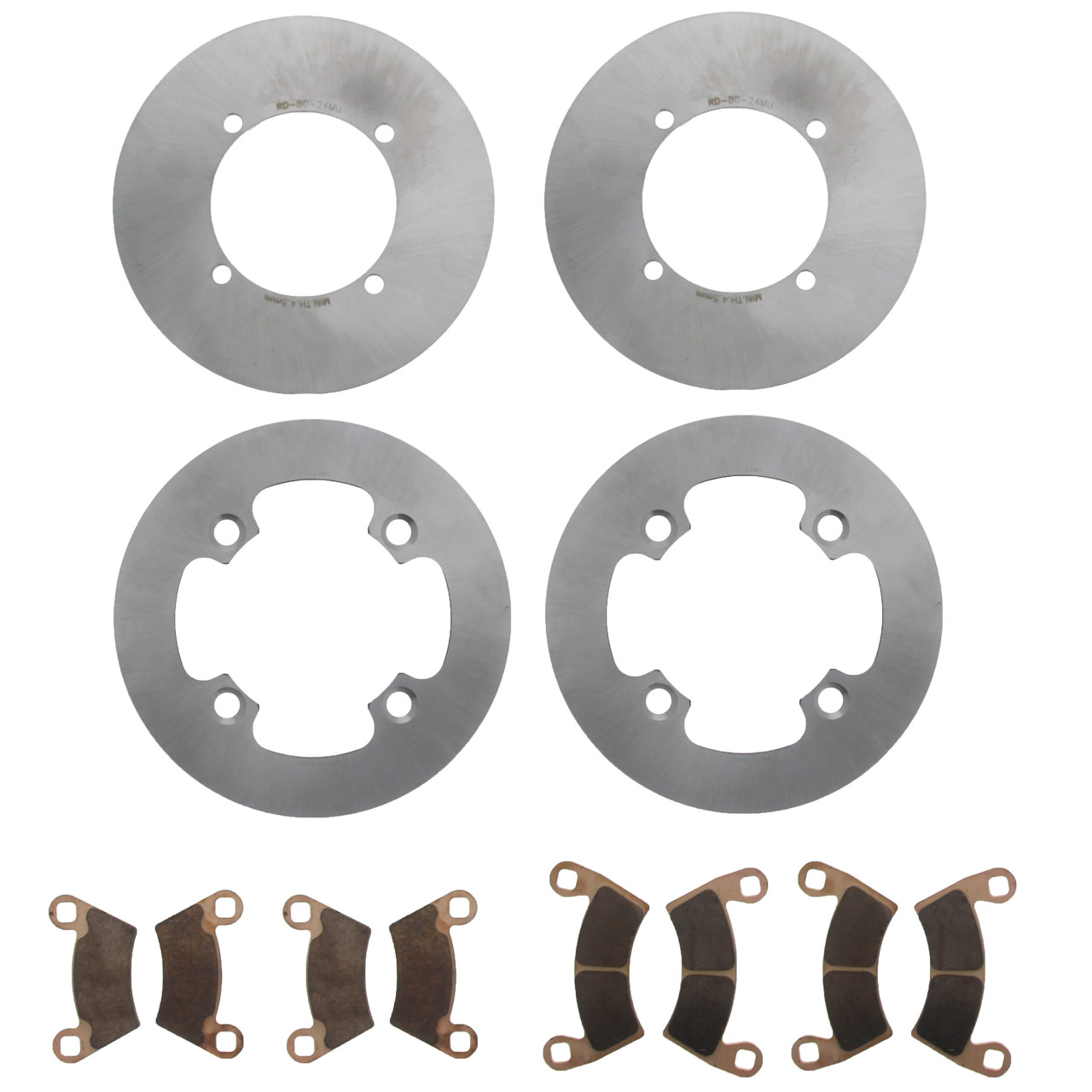 Front & Rear MudRat Rotors & Brake Pads for 2017 Polaris Ranger XP 900 EPS