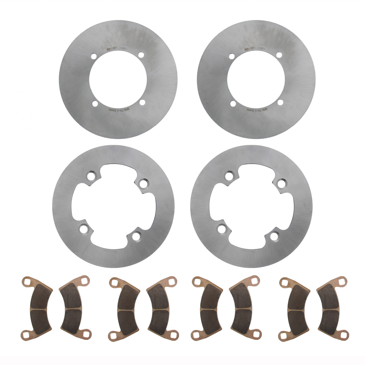 Front Rear MudRat Rotors & MudRat Brake Pads 2017 Polaris Ranger Crew XP 900 EPS