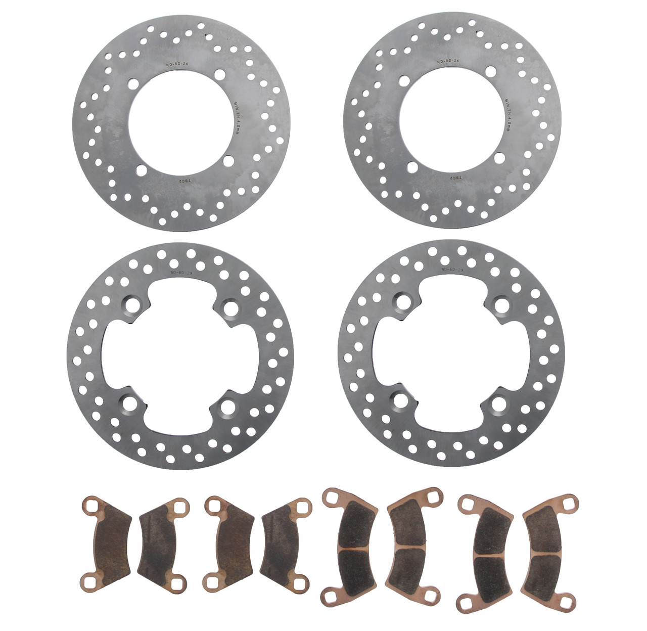 Front & Rear Rotors & MudRat Brake Pads 2016 Polaris Ranger XP 900 Trail Edition