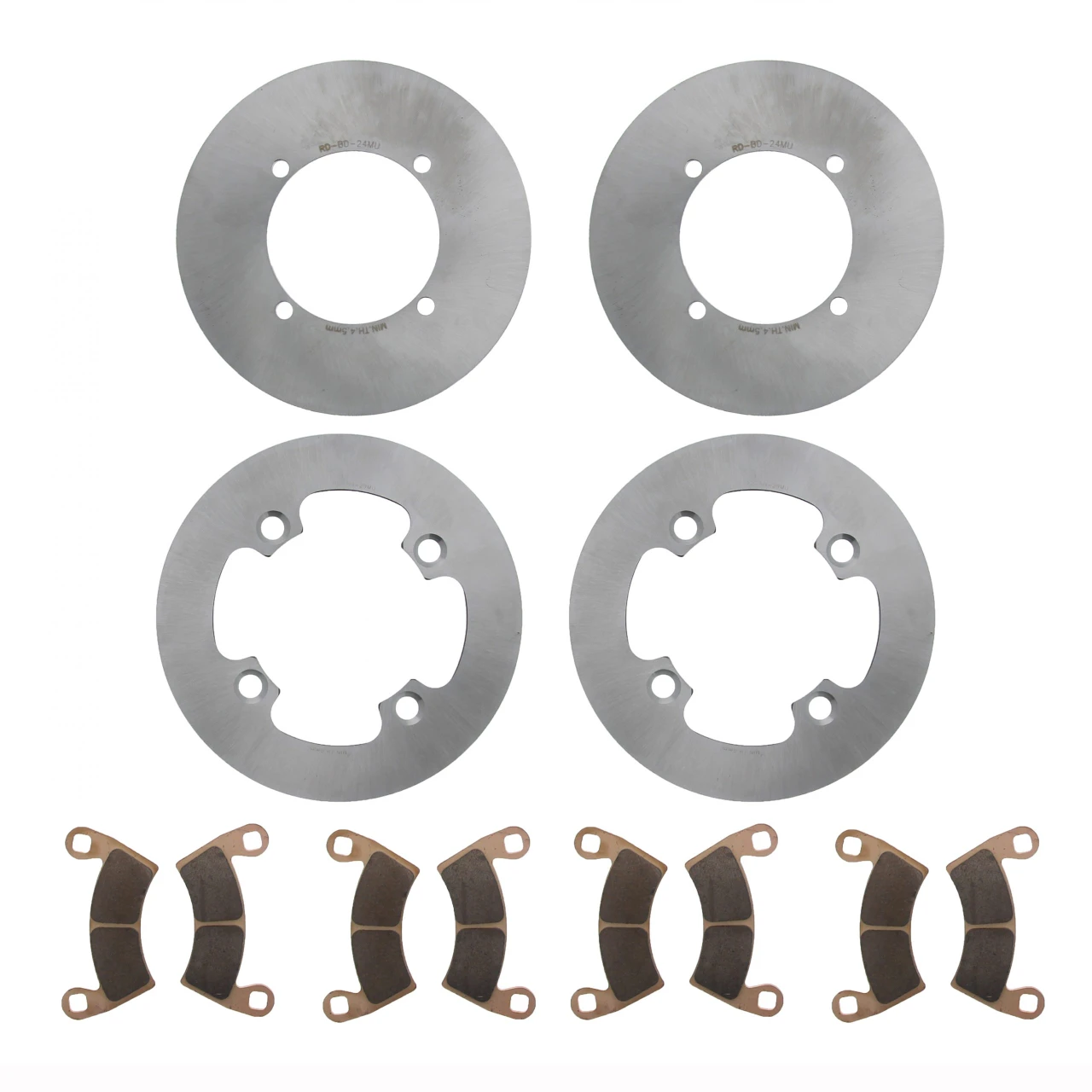 Front Rear MudRat Rotors MudRat Brake Pads 2016 Polaris Ranger Crew XP 900-5 EPS
