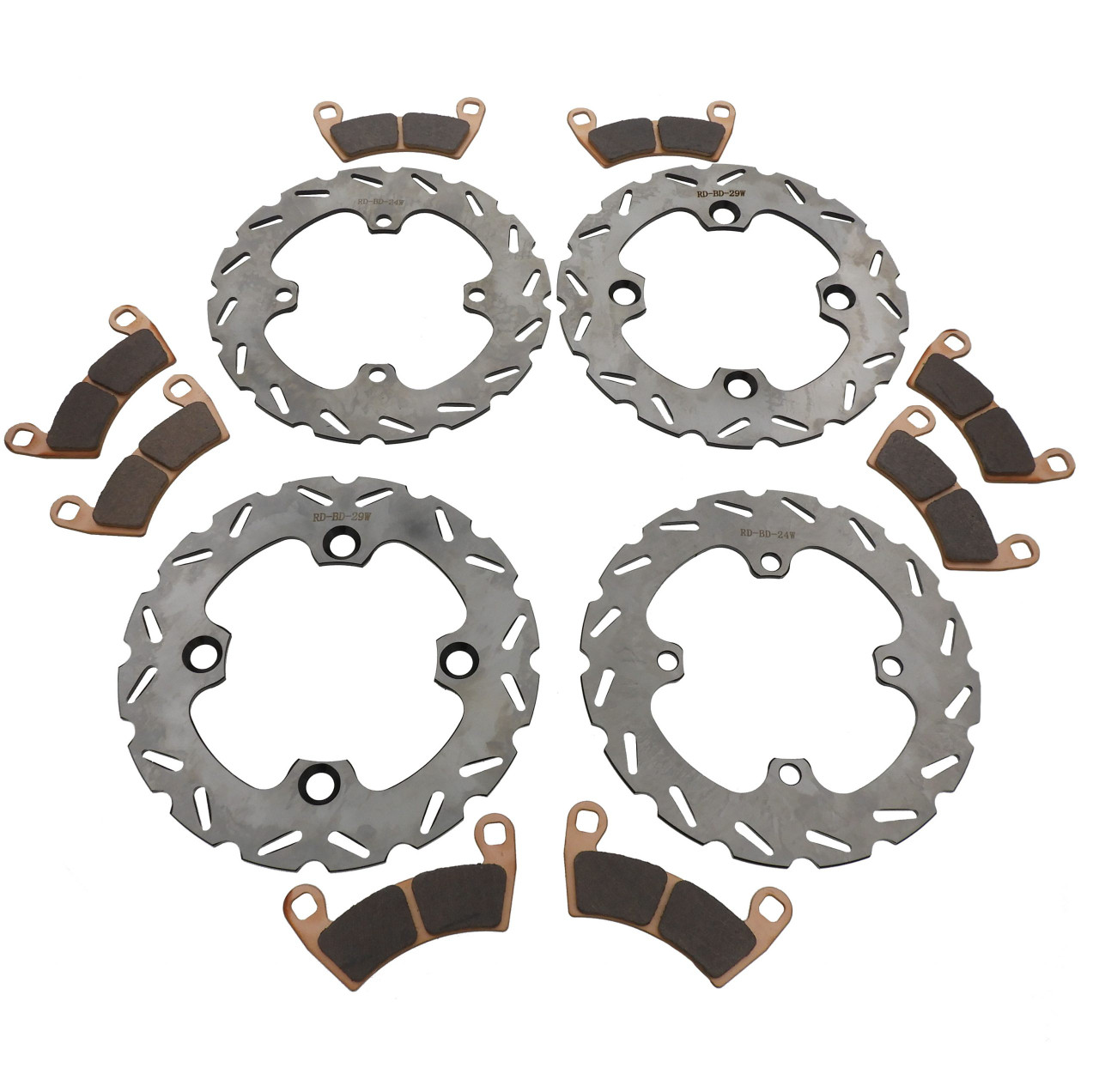 Frnt & Rear RipTide Rotors & MudRat Brake Pads 2016 Polaris Ranger Crew XP 900-6