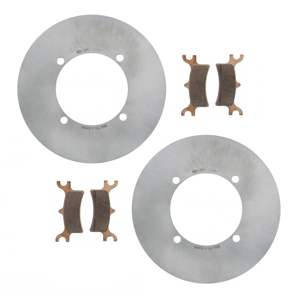 Rear MudRat Brake Rotors and Brake Pads fits 2010-2014 Polaris Sportsman 800 6x6
