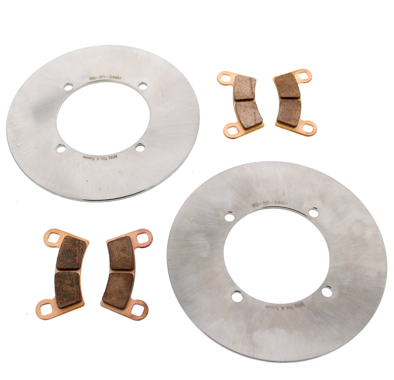 Rear MudRat Brake Rotors Discs and Brake Pads fits 2017 Polaris RZR S 570 EPS