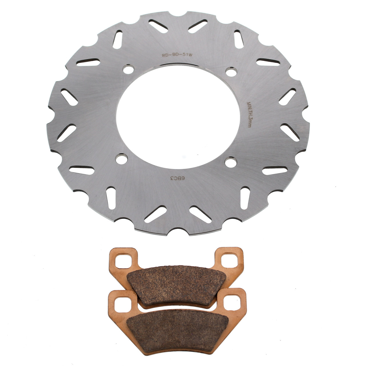Brake Rotor & Brake Pads for Arctic Cat 250 4x4 2005 Rear RipTide Brake Disc