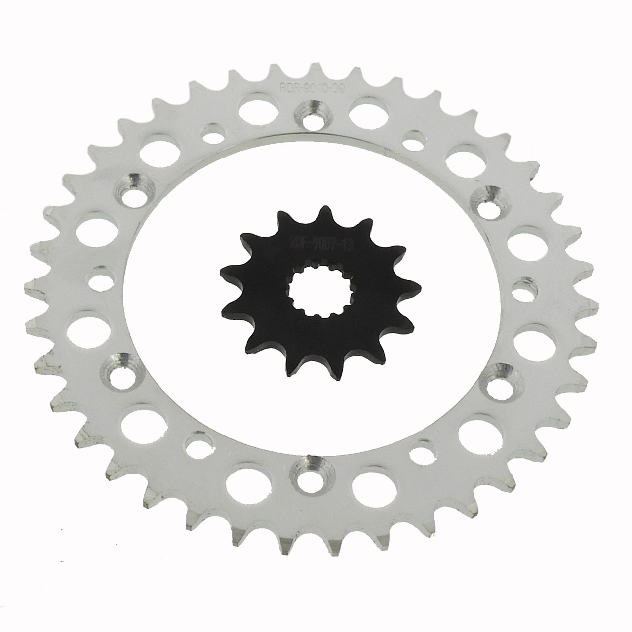 13 Tooth Front & 39 Tooth Rear Silver Sprocket fits 1999 - 2008 Kawasaki KX250