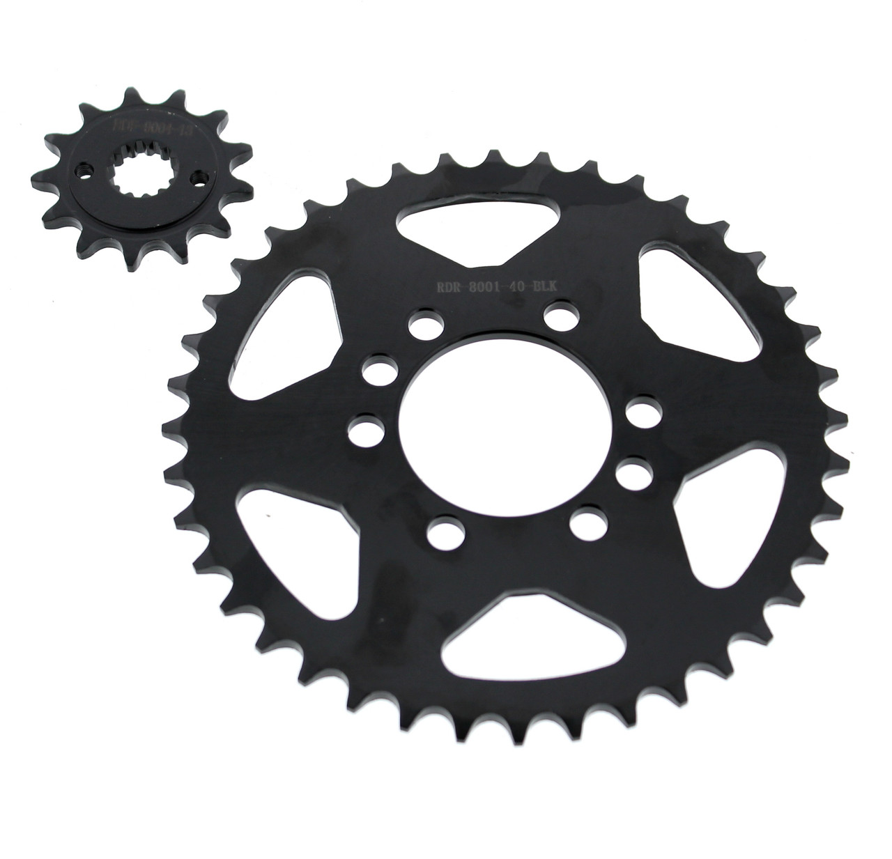2003 - 2006 Kawasaki KFX400 400 13 Tooth Front and 40 Tooth Rear Black Sprocket