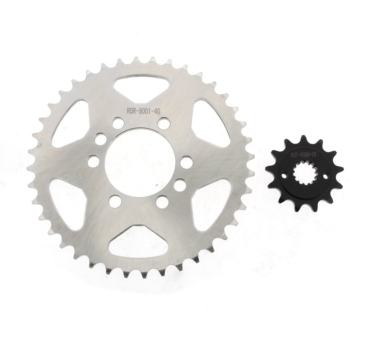 2003 - 2006 Kawasaki KFX400 400 13 Tooth Front and 40 Tooth Rear Silver Sprocket