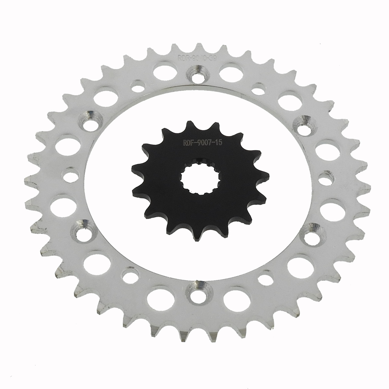 15 Tooth Front and 39 Tooth Rear Silver Sprocket fits 1999 - 2008 Kawasaki KX250