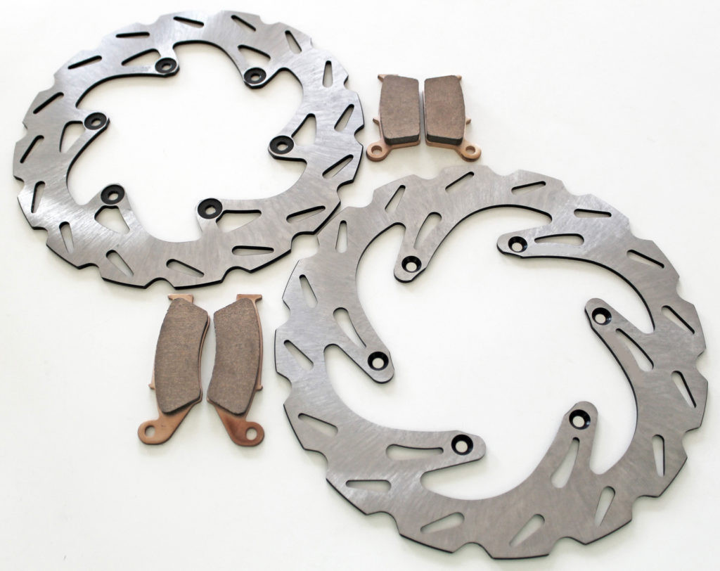 Brake Rotors and Brake Pads fits Yamaha YZ125 2001 - Front and Rear RipTide