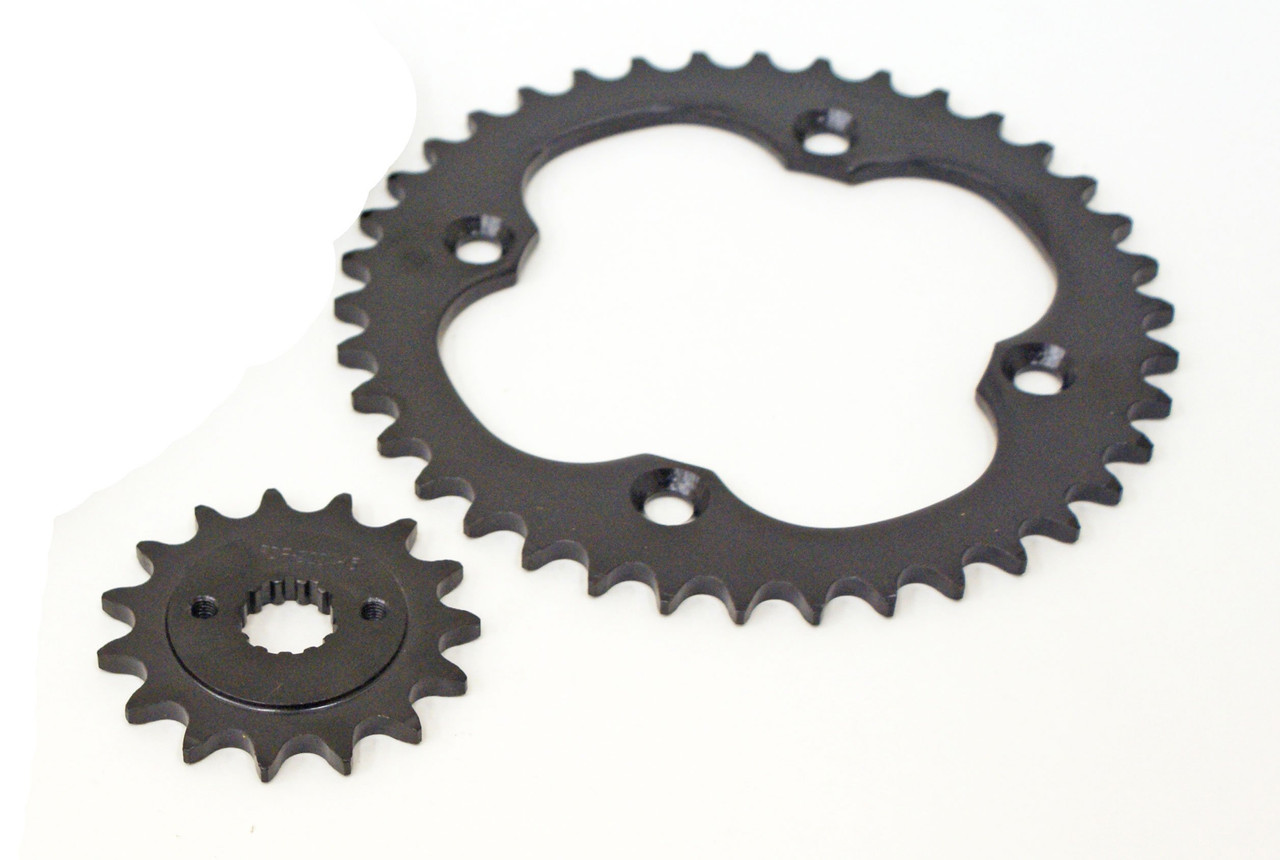 2006-2010 fits Suzuki LTR450 15 Tooth Front and 38 Tooth Rear Silver Sprocket