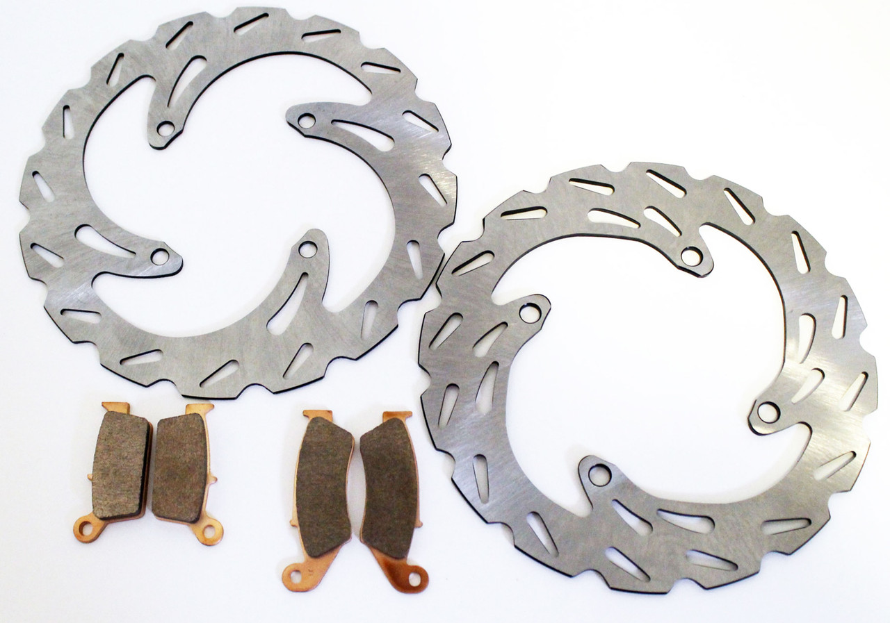 2004 2005 Kawasaki KX250F Front & Rear RipTide Brake Rotors & Brake Pads