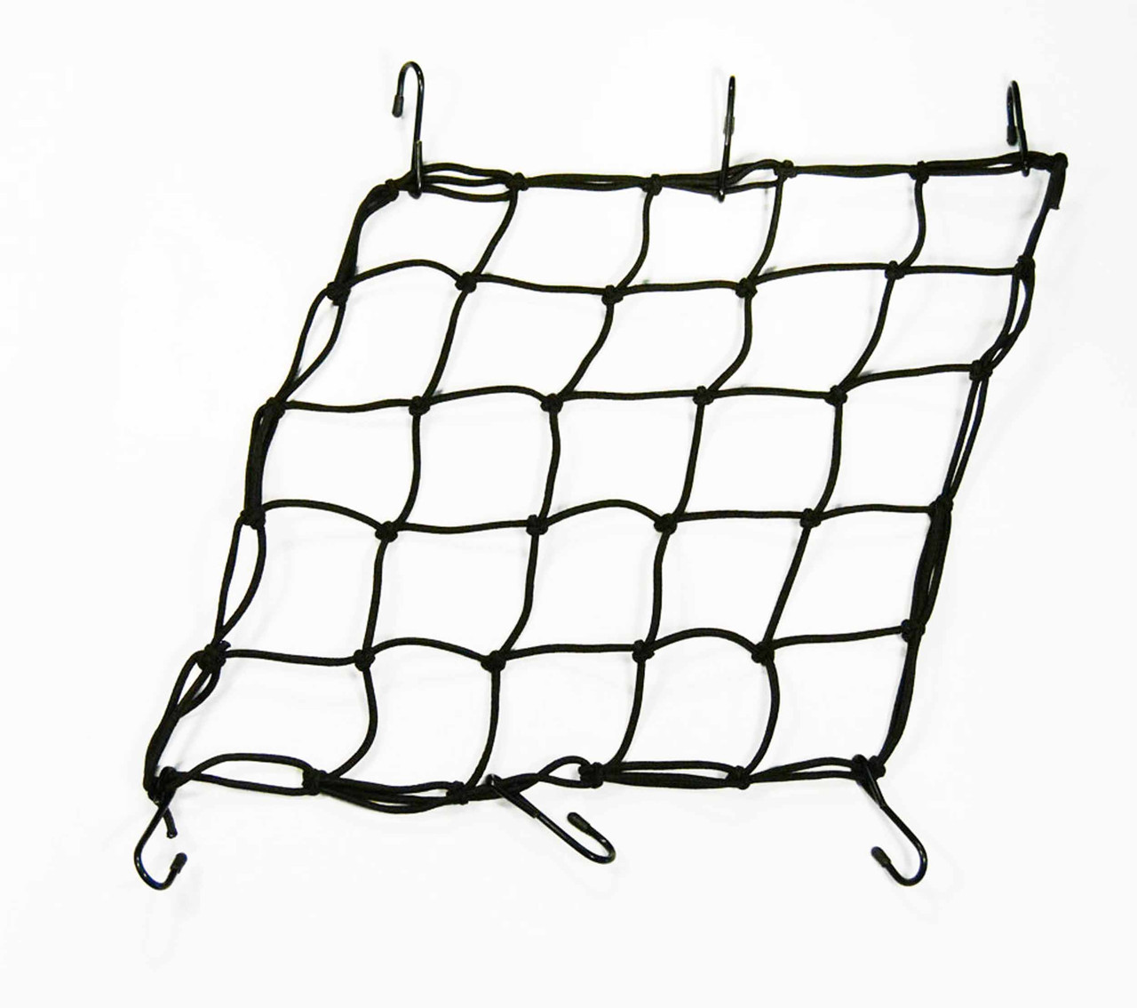 Race-Driven Motorcycle ATV Cargo Net 15 x 15 inch with 6 Hooks Mesh Web