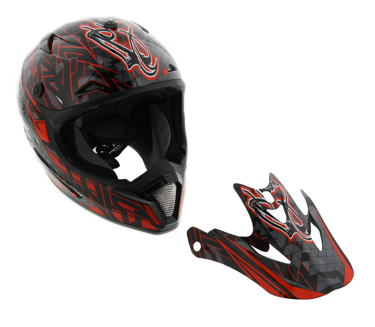Cyclone ATV MX Motocross Dirt Bike Off-Road Helmet DOT/ECE Approved - Red