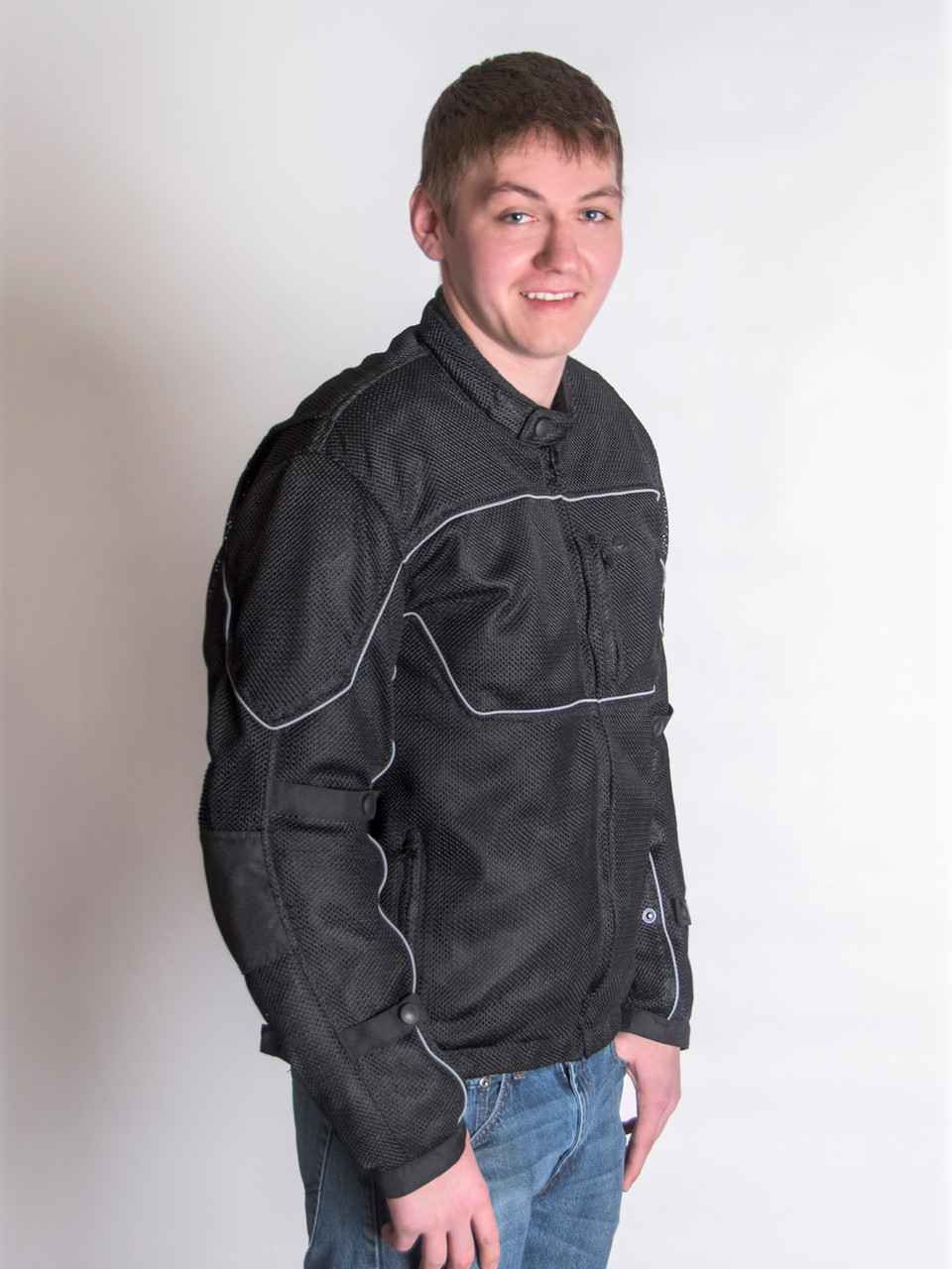 RoadDog Hurricane Mesh Motorcycle Riding Jacket Black Men's