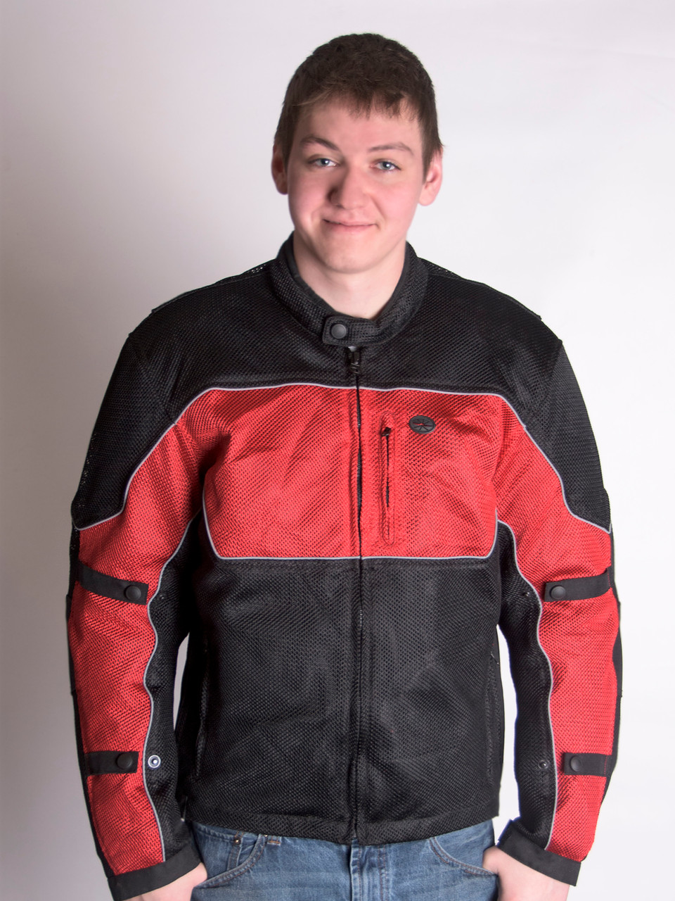 RoadDog Hurricane Mesh Motorcycle Riding Jacket Red Men's