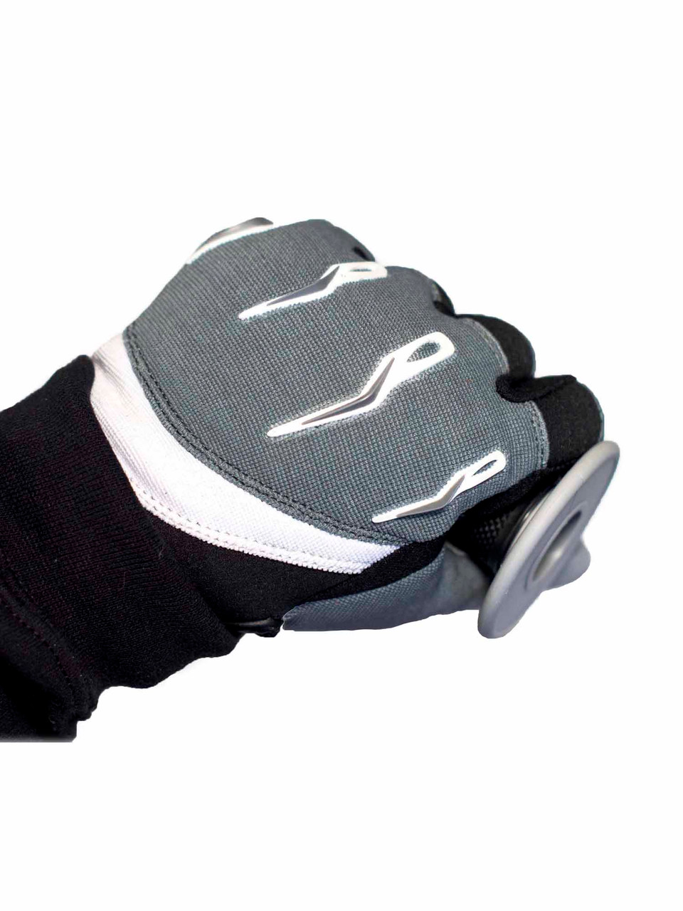 Race-Driven ATV MX Off Road Silicone Fingertip Riding Gloves Silver